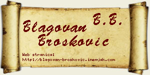 Blagovan Brošković vizit kartica